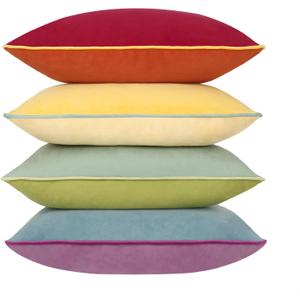 Btyrle Throw Pillow Covers 16x16 Inches Set of 4 Soft Velvet Couch Cushion Covers Modern 8-Colors Rainbow Designs for Sofa Bedroom Home Decor(Rainbow Series with Edge)