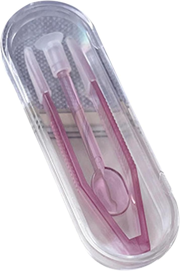 GANPUB Purple Practical Contact Lens Insertion and Removal Tool Set Practical Equipment Supplies for Students Office Workers House Contact Lens Wearing Tool Kit, Contact Lens Cases