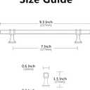 Alzassbg 10 Pack Matt Black and Gold Cabinet Pulls, 7 Inch(177mm) Hole Centers Kitchen Hardware Square Cabinet Handles for Cabinets and Drawers AL3094KGP-MB