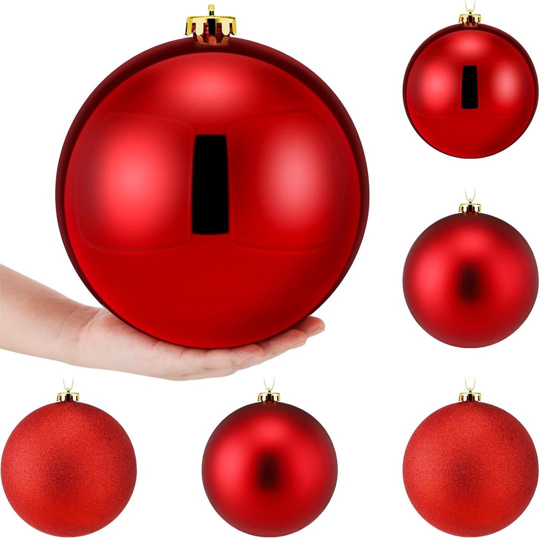 Wettarn 6 Pcs Extra Large Christmas Ball Ornaments 8'' Shatterproof, Red
Oversized Christmas Ball, 200mm Big Huge Plastic Xmas Hanging Ornament, Xmas Tree Decoration for Outdoor Holiday Party Decor