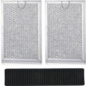 3 Pack Grease Filter & Charcoal Filters Set for Microwave Filter Replacement Combo  Compatible with LG LMV2031ST, LMV2031BD, LMHM2237ST, LMH2235ST & More (5230W1A012B & 5230W1A003A)
