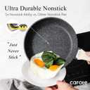 CAROTE Non Stick Frying Pan Skillet, Nonstick Granite Fry Pan with Glass Lid, Egg Pan Omelet Pans, Stone Cookware Chef's Pan, PFOA Free (Classic Granite, 10-Inch)