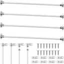 Beeveer 4 Pcs Door Curtain Rod Set Swivel Sash Curtain Rods French Door Curtain Rods Set for Windows and Sidelights(21-38 Inch)