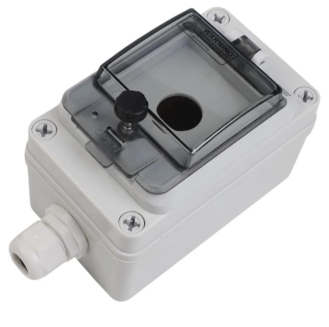 Outdoor IP66 Single-Hole Push Button Switch Box, 22Mm Waterproof Control Enclosure with Shield, Gray Plastic Housing