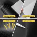 Leather Repair Patch, Breathable Perforated Strong Sticky Self Adhesive Repair Patch, DIY Leather Patches for Couches, Furniture, Sofa, Car, Chair (Black 17x60inch)