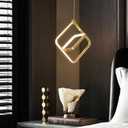Modern LED Chandelier Gold Rectangular Pendant Light Fixtures 4000K 20W Dimmable Height Adjustable Pendant Lighting for Dining Room Kitchen Island Bedroom Living Room Foyer2-Pack