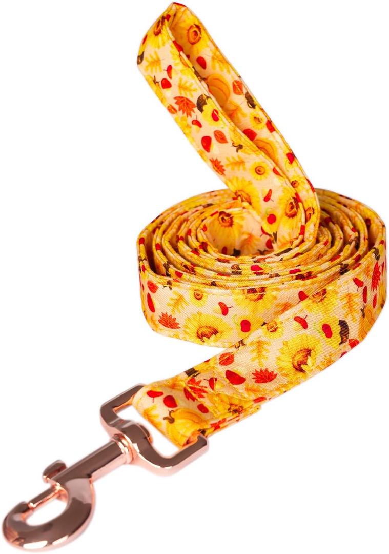 Tunkoo Premium Dog Leash with Sunflower Floral Pattern - Stylish, Sturdy, and Seasonal Pet Leash in Three Size Options Daily, Walking Puppy Leash, S