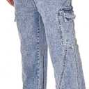 Men's Hiking Pants Cargo Jeans for Hiking, Fishing, Tactical, Jogger - Multi-Pocket Denim Work Pants (L)