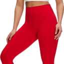 NANJI High Waisted Leggings for Women - Buttery Soft Yoga Pants, Squat Proof Stretch Workout Running Casual Leggings (Red, M)