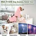 KOESON Dog Calming Vest with Soft Ear Wrap, Breathable Dog Thunder Jacket with Adjustable Hook & Loop, Reflective Puppy Anxiety Relief Jacket for Fireworks, Thunder, Travel, Separation, Pink XS