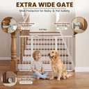 Mumeasy 36" Extra Tall Baby Gate for Doorways, 29.7"-57" Extra Wide Dog Gate for Stairs, Pressure Mounted Auto Close Pet Safety Gate with Easy Walk Thru Door, Large Indoor Child Gate for House, White