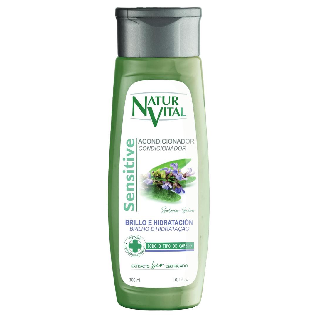 NaturVital Unisex Natural Sensitive Scalp, Hypoallergenic Hair Conditioner with Sage Extract to Add Shine & Moisture, Cruelty-Free & Paraben-Free