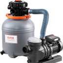 VEVOR Sand Filter Pump for Above Ground Pool, 12 in, 3000 GPH, 1/2 HP Swimming Pool Sand Filter Pump System, Krystal Clear with 6-Way Multi-Port Valve & Strainer Basket, Easy Installation for Pools (Gray)