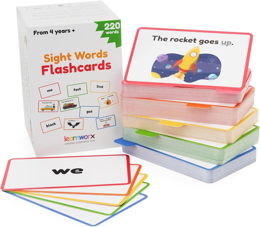 Sight Words Flash Cards Kindergarten  220 Cards  Sight Words for Toddlers 4 Years  Dolch Sight Words Flash Cards Pre-K Kinder 1st 2nd 3rd Grade  Sight Word Site Reading Kids Vocabulary Learning