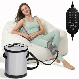 MQ 14 QT Ice Machine for Knee After Surgery, Programmable Timer Gray Nylon Bucket Portable Cold Therapy Machine, Cryotherapy Pain Relief System for ACL Recovery, Sport Injuries