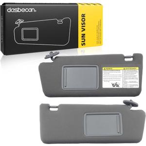 Dasbecan Left Driver & Right Passenger Side Sun Visor Compatible with Toyota Tacoma 2005-2012 2013 2014 2015 74320-04181-B1 74320-04180-B1 74320-04181-B1 74320-04180-B0 Gray Without Light