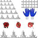 Anti Climbing Decorative Deterrent Fence Metal Spikes Fence Nails(6 Pieces 74 inches) Strong Silver Galvanized Steel Plate to Prevent Bears Coyotes and Thieves from Intruding Protect The Safety of