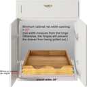 DINDON Pull Out Cabinet Organizer (20" W x 18" D) 1 TierSingle Tier Oak Wood Under Cabinet Slide Out Shelf Drawer Box