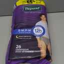 Depend Night Defense Adult Diapers, Incontinence Underwear for Men, Disposable, Overnight, Small/Medium, Grey, 26 Count