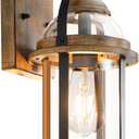 OKELI Dusk to Dawn Outdoor Wall Lights, Waterproof Lighting Fixtures Rustic Farmhouse Wall Lanterns with Clear Glass Shades Anti-Rust Outside Lights for Garage Patio Porch(Brown, 1 Pack)