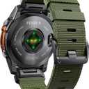 Compatible with Garmin Fenix 6 Watch Band for Fenix 8 47mm/8 Pro 47mm/Fenix 7/Fenix 6 Pro/5/5 plus, 22mm Quickfit Nylon Sport Watch Strap for Forerunner 945/965/935/Epix gen 2/Instinct, Green (Army Green Regular)