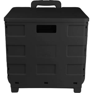 Everything Mary Rolling Plastic Storage Cart Black Organizer for Crafts, Sewing, Office & Home Supplies