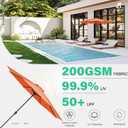 JEAREY 11' Patio Umbrellas Outdoor Table Market Umbrella w/Crank, 8 Sturdy Ribs, UV Protection Windproof for Garden, Deck, Backyard, Pool(Orange)