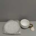 Pampa Bay Golden Salerno Teacup and Saucer, 7" x 7" x 3.25" (White with Gold)