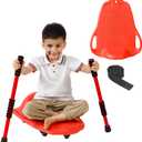 Large Scooter Board for Kids, Plastic Floor Scooter Board with Handles and Buckle, Gym Scooters for Indoor Outdoor Sports,Sensory Training