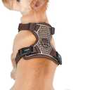 Puppia Conall Dog Harness H Houndstooth Pattern Sturdy Adjustable Neck and Chest Reflective for Small and Medium Dogs, Brown, Large