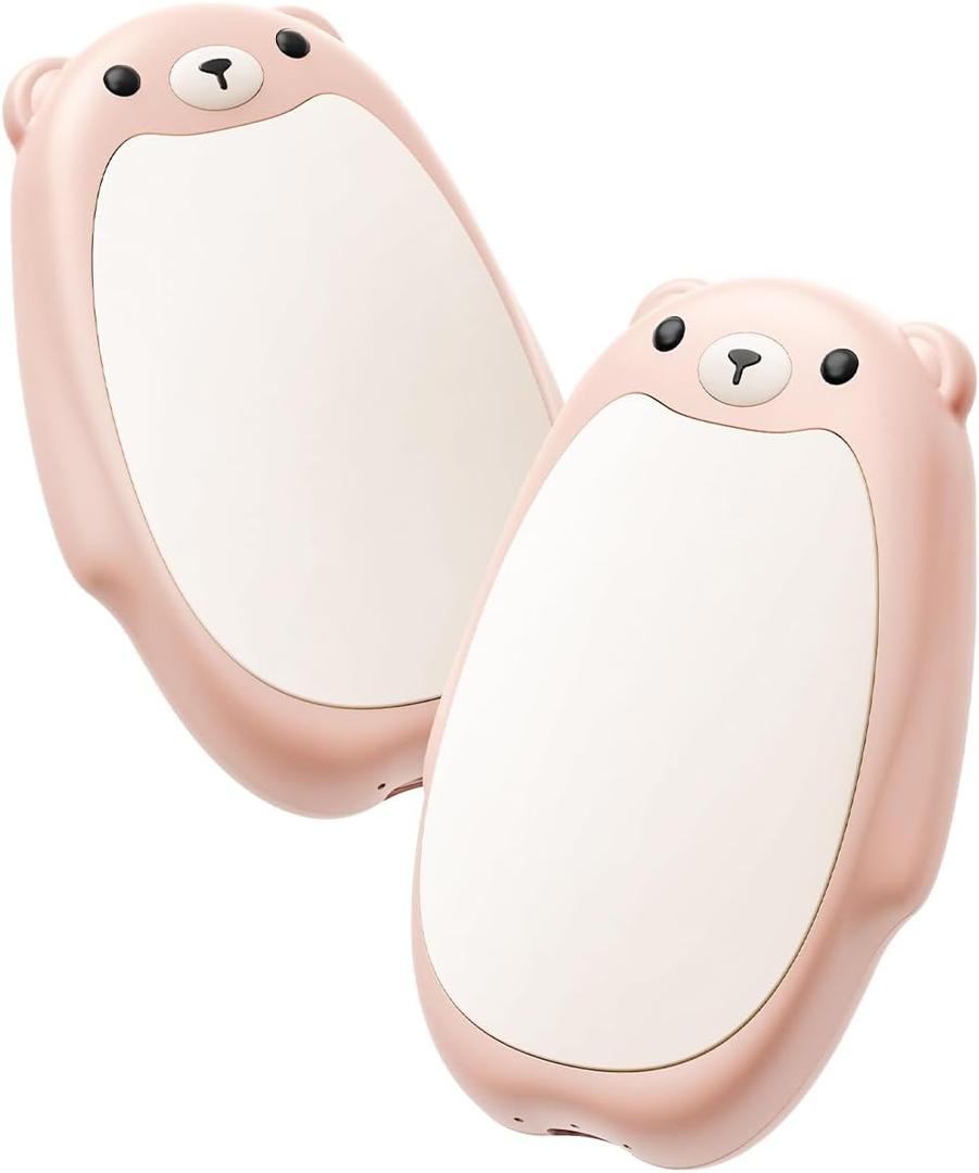 SWEETFULL Hand Warmers Rechargeable  Cute Bear, 2 Pack Magnetic Hot Hands, Reusable Electric Pocket Heater, Great Gift for Daughter, Kids, Wife, or Bestie, Portable for Outdoor & Camping (Pink)