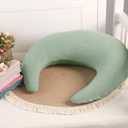 SWESEN Muslin Nursing Pillow Cover, Soft Removable Cover for Breastfeeding Pillows, Pillow Slipcover for Baby Boys and Girls, Comfortable & Breathable, Green, Washable (Only Cover)