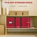 Large 128 Christmas Ornament Storage Box, Adjustable Compartment Dividers, Dual Zipper, Stackable Holiday Decorations Organizer with Lid, Xmas Durable Fabric Bin, Reinforced Handles Space-Saving (Red)