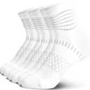 IRAMY Ankle Compression Socks for Women Men Plantar Fasciitis Relief 3/5 Pairs Cushioned Athletic Running Socks (Medium, White(3 Packs))