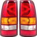 Tail Lights Assembly compatible with 1999-2002 Chevy Silverado 1500 2500 3500 1500 HD 2500HD,99-06 GMC Sierra Taillights Rear Brake Lamp without Bulb, OE Factory Style