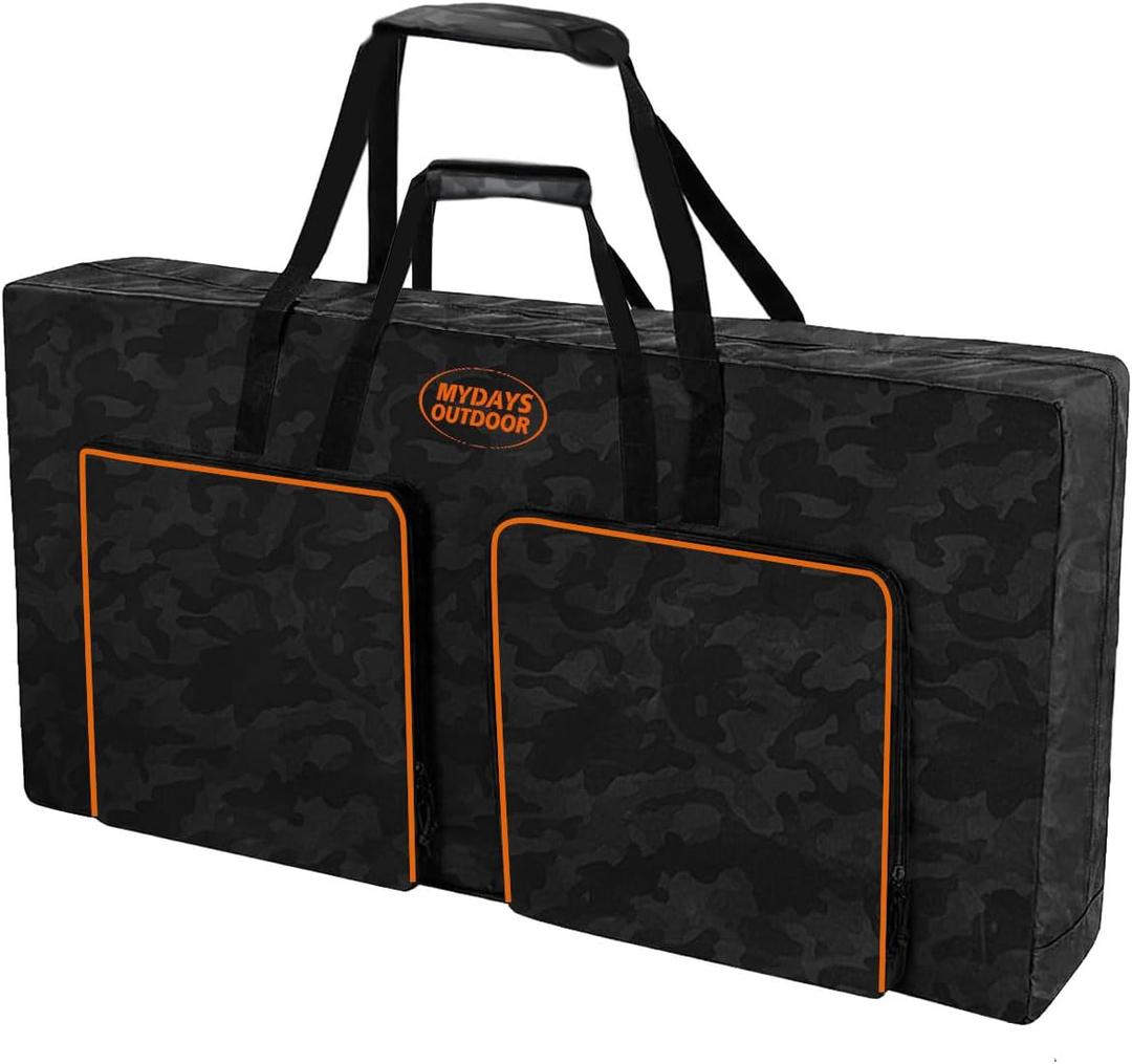 Cornhole Carrying Case Fits 4' x 2' Regulation Size Board,Heavy-Duty Cornhole Boards Bag with Protective Padded Foam and Two Large Pockets for Cornhole Outdoor Games(Only Bag)