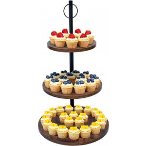 Cupcake Stand, Wood Cake Stand, Cupcake Display Stand, Wedding Cake Stands, Rotatable Cupcake Stands for Party, 3 Tier Cupcake Stand, Cup Cake Tower Stand for Birthday Anniversary Party Decoration