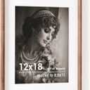 12x18 Poster Frame, USA-Sourced Walnut Wood Picture Frame with HD Tempered Glass, Handcrafted Rounded Corner 12 x 18 Wooden Frames Matted to 8.5x11 Photos, Horizontal or Vertical Wall Display