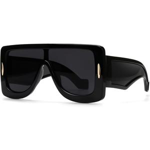 GFUIARA Trendy Anagram Mask Sunglasses for Women Men Oversized Flat Top Fashion Shield Sun Glasses UV Protection Sunnies