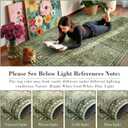 Morebes Boho Green Rugs for Living Room 8x10, Floral Washable Rugs for Bedroom Dining Room Non Slip, Large Soft Low Pile Indoor Floor Carpet for Farmhouse Office
