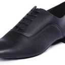 ARCLIBER Mens Dance Shoes Ballroom PU Leather Black Dancing Shoes for Men Sole Tango Salsa Latin, Size 12