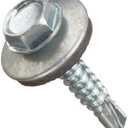 Small Parts Steel Self-Drilling Screw, Zinc Plated Finish, Hex Washer Head, External Hex Drive, Sealing, Includes Washer, 1-1/2" Length, #10-16 Threads (Pack of 100)