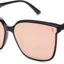SOJOS Sunglasses for Women Men Vintage Style Shades SJ2157 (Black/Pink)