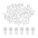 MECCANIXITY 40Pcs Clear Acrylic Screws, M5 x 12mm PC Plastic Phillips Round Head Screw Metric Coarse Thread Bolts for Machine Accessories, Transparent