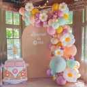 Beliueyes 140Pcs Balloon Garland Arch Kit, Daisy Macaron Purple Green Nude Yellow Party Decorations for Boho Two Groovy Birthday Baby Shower Flower Decor