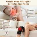 Nekteck Knee Massager with Heat - Cordless Heated Knee Brace with Vibration for Pain Relief, Rechargeable Knee Heating Pad with 5 Heat Levels and 3 Massage Mode, Ideal Gift for Mom Dad Matte Black