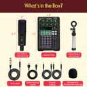 Pyle Portable Bluetooth Live Broadcast Sound Card Pro Audio Interface DJ mixer Condenser w/Microphone Set, for Streaming Podcasts Studio, Recording PC, Gaming, Phone, w/FX, Ambient Sounds