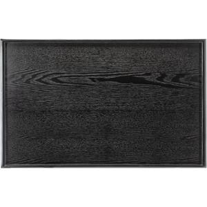 28 x 18 Inches Extra Large Solid Wood Serving Tray for Tea Coffee Table Snack Food Meals Serving Plate Kitchen Party Bar Breakfast Server with Raised Edges Black Wooden Decorative Ottoman Tray