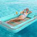 Jasonwell 4 in 1 Inflatable Tanning Pool Lounger Float - Sunbathing Lounge Floatie Raft Toys, Water Filled Tanning Bed Mat Pad Blow Up Kiddie Pool with Ball Pit for Adult, Kids (L)