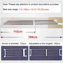 BAOYOUNI Adjustable Closet Tension Shelf Rod Expandable Clothes Hanging Rail Pole Dividers Wardrobe Space Saving Storage Organizer Ivory, 46.85-75 Inches